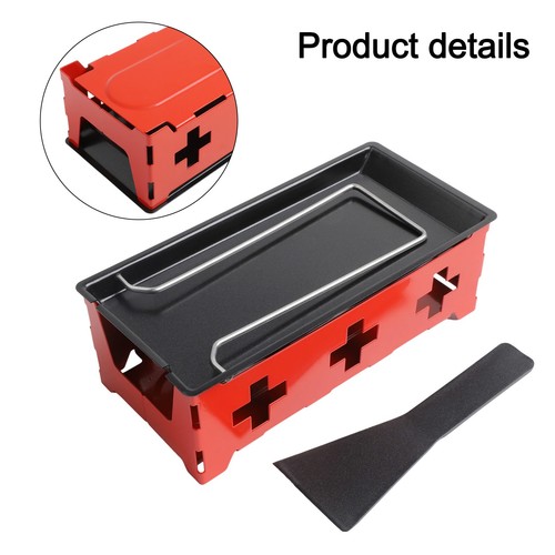 Metal cheese raclette set with - cheese,