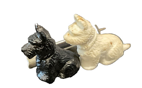 Vintage black white dog - vintage,