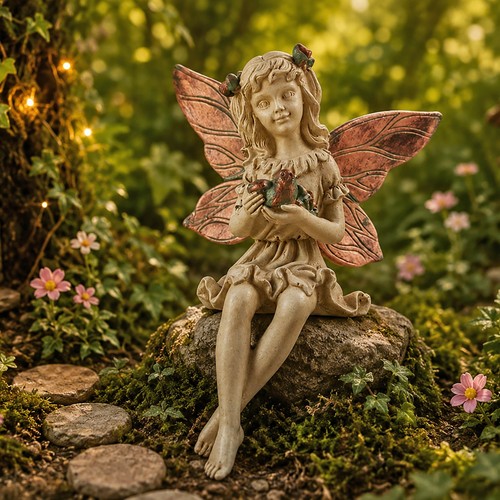 Forest fairy holding bird - fairy, a