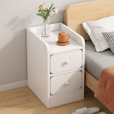 Small Bedside Table White Wooden Narrow Bedside Cabinet Drawer Unit Side Tables