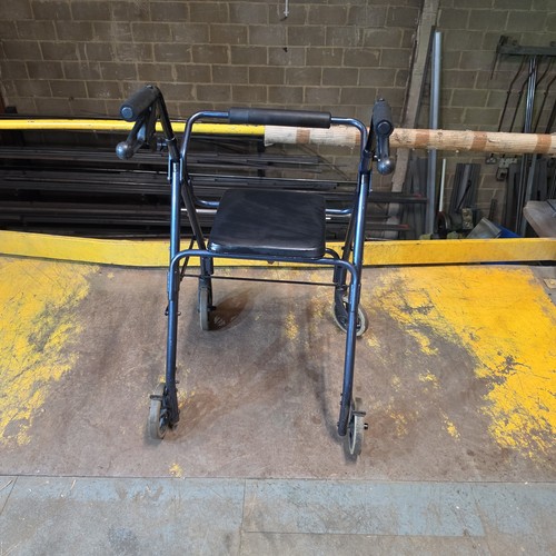 Blue folding rollator - blue,