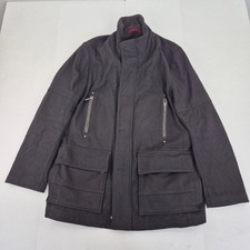 BARBOUR Stanton Jacket 42 Black Men's Wool Cashmere Zip Pocket Casual Style