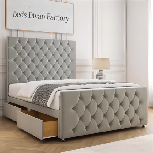 Plush velvet divan bed set - bed,