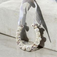 Wedding Wooden Button Horseshoe Bride's Gift