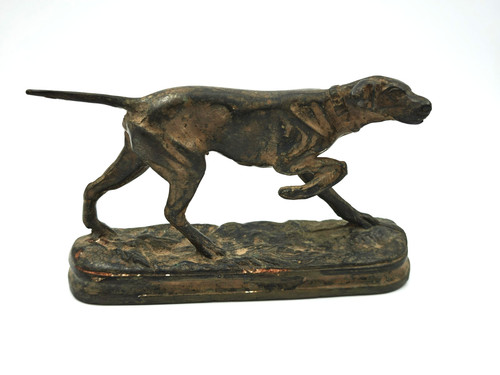 Bronze sculpture hunting dog - sculpture,