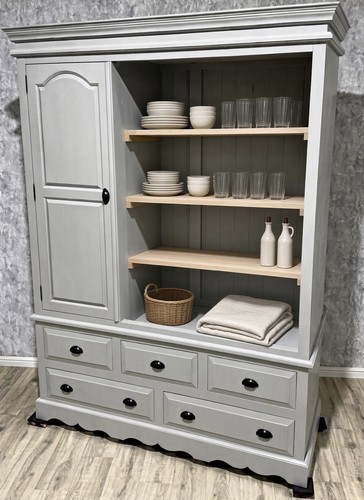 Painted bespoke kitchen - kitchen, larder