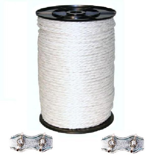 6mm white electric poly - white, rope