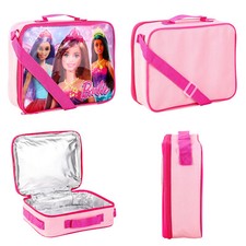 Barbie Sandwich Packed Lunch Bag Box Thermal Insulated School Zip Up Dinner Pink