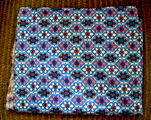 Vtg feed sack fabric pink - sack, &