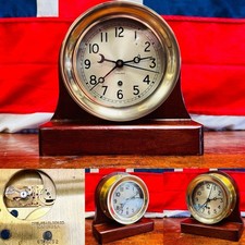 Superb Mid 20thC Chelsea Clock Co Brass Cased Ships Clock (c.1955-59)