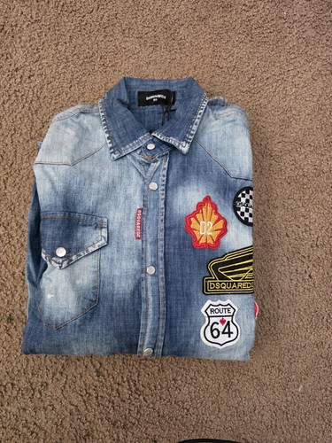Dsquared2 denim shirt with - dsquared2,