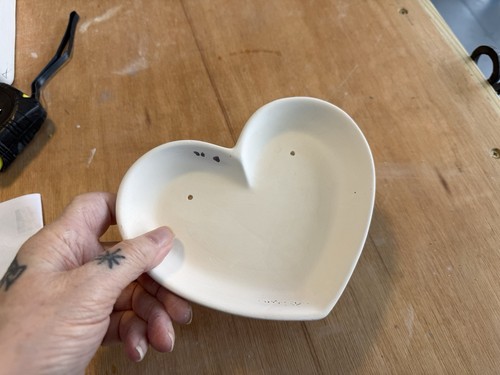 Ceramic heart mould - heart, kiln