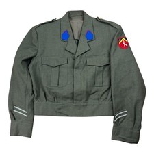 Vintage Belgium Army Jacket Battle dress 1960s uniform Mens Medium 40''