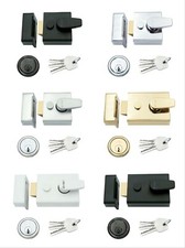 Rim Night Latch Front Door Lock Narrow Or Standard Size All Finishes Available 