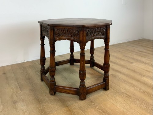 Vintage octagonal planked top - octagonal,
