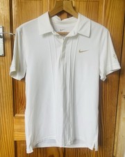 Nike Roger Federer RF 2010 Wimbledon Men’s Tennis Polo Shirt White/Gold Size M