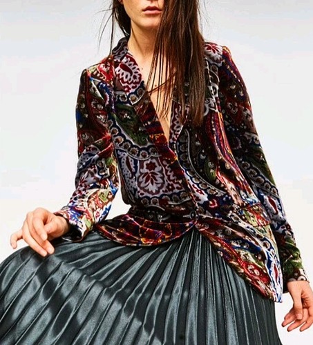 Zara paisley velvet mulberry - velvet,