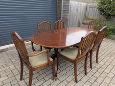Antique Extending Table and 6 Shield Back Chairs from Strongbow Furniture