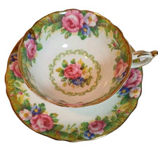 PARAGON ENGLAND BONE CHINA "TAPESTRY ROSE" TEA CUP & SAUCER SET