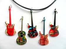 NEW Unusual Resin Guitar Pendants and Cord Necklace Five  to Choose