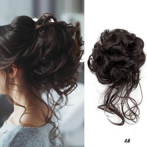 Curly messy bun hair piece - messy,