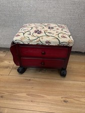 Vintage Foot Stool Sewing Box