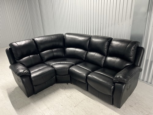 Black leather recliner corner - leather,