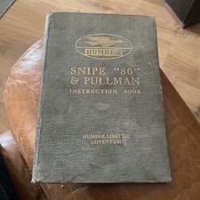 HUMBER  Snipe "80" and PULLMAN Car Owner's Handbook  1933