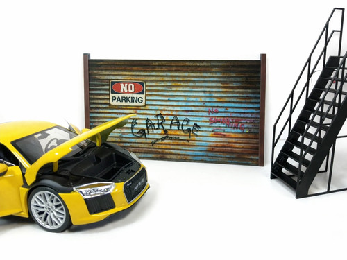 Sliding garage door with - door,