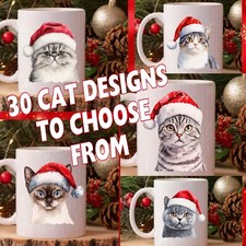 Christmas Cat in Santa Hat