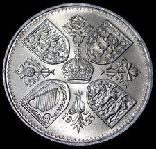 UK 5 Shillings 1953 Elizabeth II Coronation Crown UNC Coin WCA MB1953