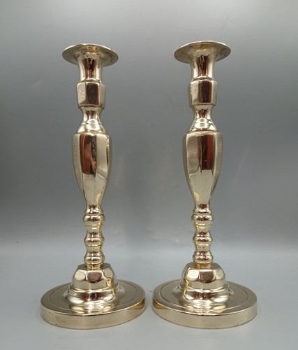 Pair tall heavy brass - pair,