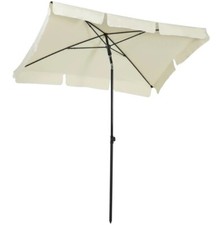 Outsunny Aluminium Sun Umbrella Parasol Patio Rectangular 2M x 1.3M Off-White