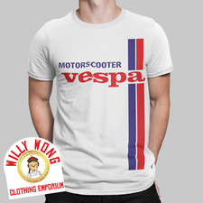 MOTOR BIKE SCOOTER VESPA T-SHIRT WHITE TRENDY RETRO TEE TOP CAFE RACER UK BIKER