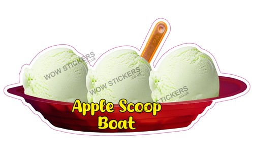 Ice cream van sticker apple - cream,