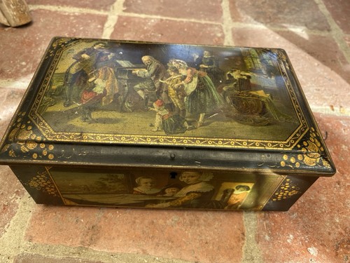 1900 tin treasure box with - treasure,