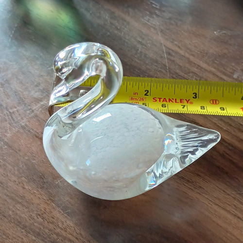 Glass crystal swan ornament - glass/crystal,