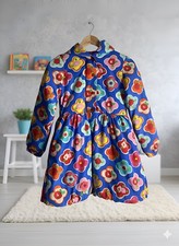 Oilily Girls Blue Floral Hooded Puffer Coat – Age 9–10 (Size 140)