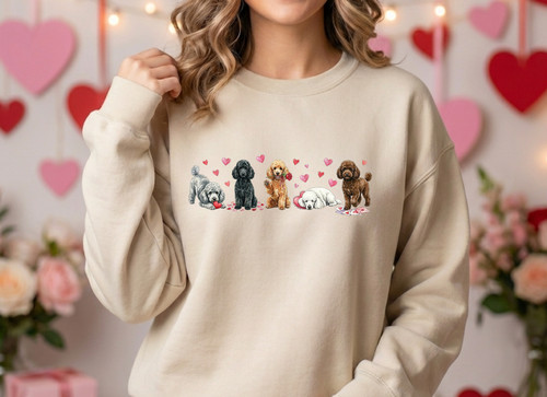 Valentines heart mini poodle - valentines,