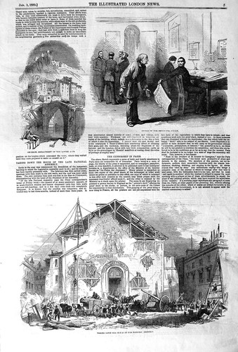 Original old antique print - old,