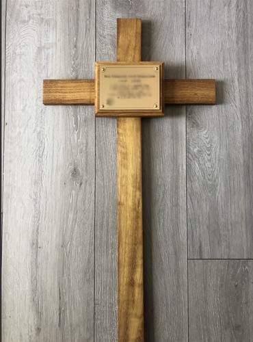 Wooden memorial cross - wooden, cross,