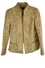 Purification Garcia Womans Tapestry Style Zip Up Fabric Jacket Size 42
