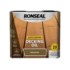 Ronseal Decking Oil Natural Oak Quick Drying Softwood Hardwood Oil 10m2 2.5L
