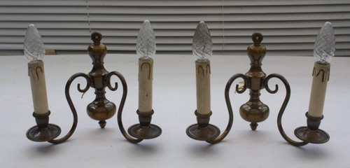 Vintage pair brass flemish - vintage, of