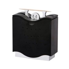 Toothpick Holder Portable Dispenser Black Plastic Metal Pick a Boo Box Container