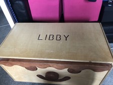 Personalised bespoke ‘Libby’ hand made wooden toy box for a Libby or Elizabeth