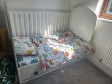 White Ikea Gonatt cot bed