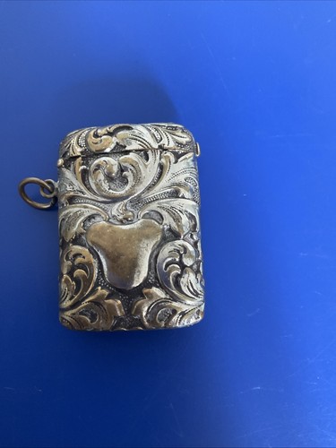 Art nouveau brass vesta case - art,