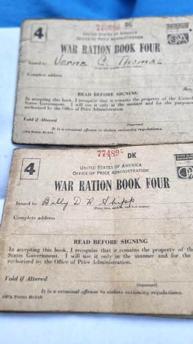 Wwii war ration books lot - wwii, of