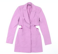 Zara Women's Purple Jacket Dress XS, Collared Long Sleeve